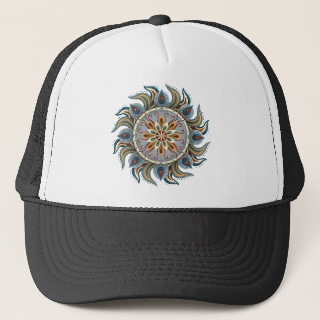 Painterly Mandala Truckerkappe (Vorderseite)