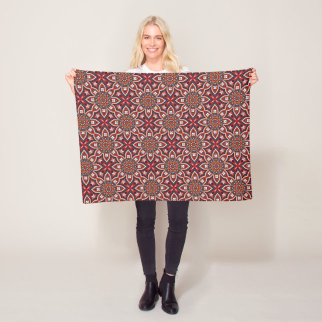 Painterly Nature Boho Floral Mandala Fleecedecke (Beispiel)