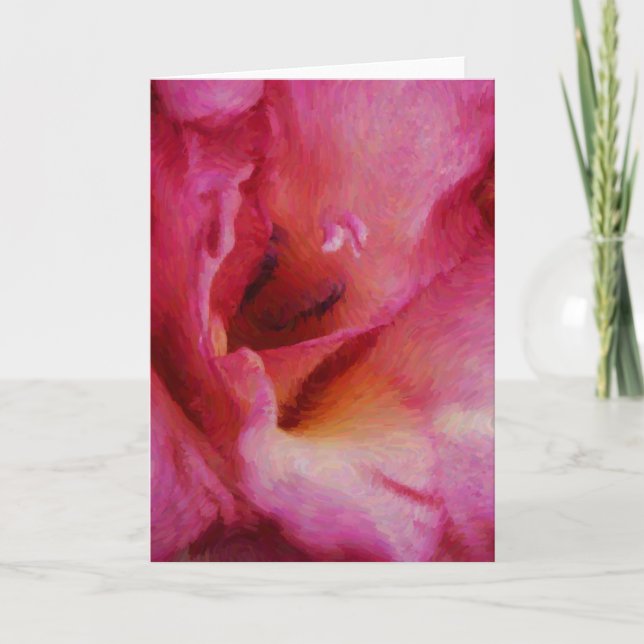 Painterly Pink Gladiolus Blume Art Card Karte (Vorderseite)