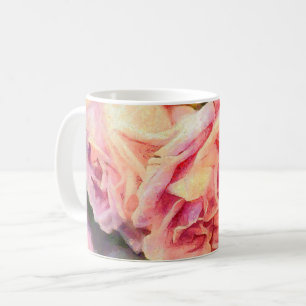Painterly Pink Roses Kaffeetasse