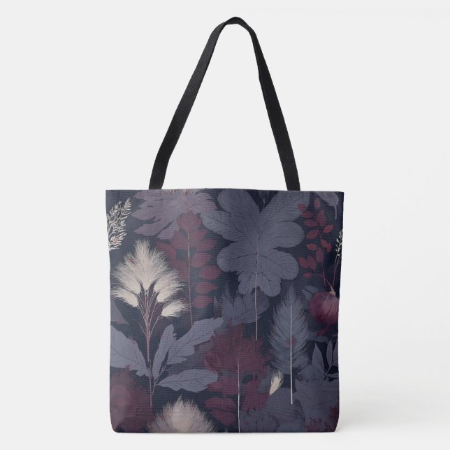 Painterly Plum Fig & Pampas Grass Autumn Tote Bag (Vorderseite)
