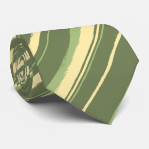 Painterly Striped Olive & Moss Green Krawatte
