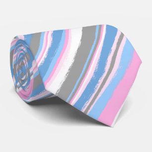 Painterly Striped Pink & Blau zweiseitige Hochzeit Krawatte