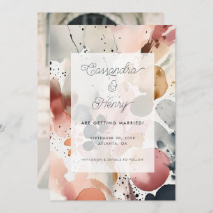 Painterly Watercolor Script Pastel Wedel Foto Save The Date