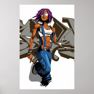 Paintgurl Grau Graf Poster
