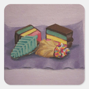 Paintierte Cookies-Aufkleber Quadratischer Aufkleber