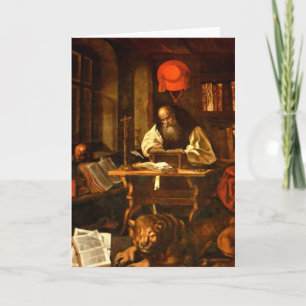 Painting of St Jerome Feiertagskarte