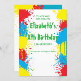 Painting Party Kids Birthday Dankeskarte