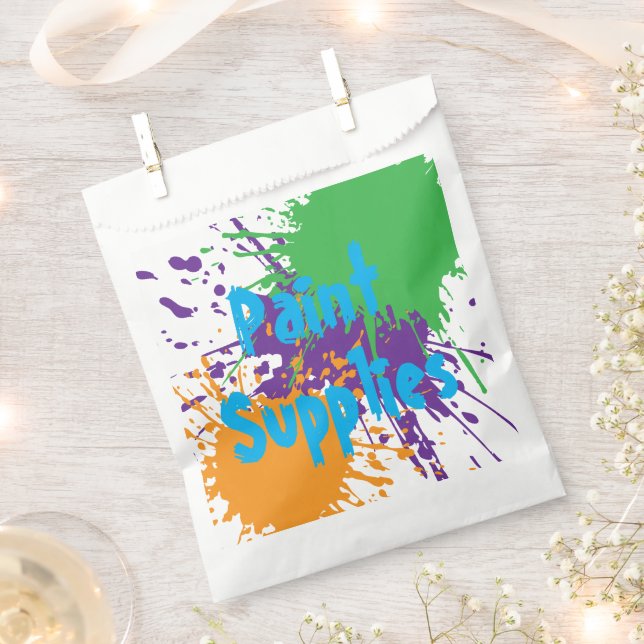 Painting Party Kids Birthday Paint Supplies Geschenktütchen (Ausgeschnitten)
