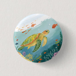 Painting Turtle Button