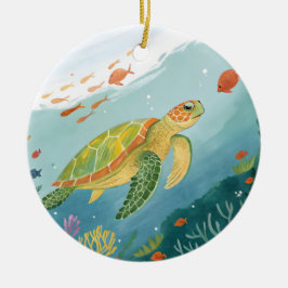 Painting Turtle Keramik Ornament