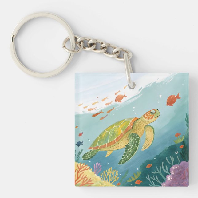 Painting Turtle Schlüsselanhänger (Vorderseite)
