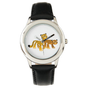 Pair des Niedlichen Cartoon Cheetahs Watch Armbanduhr