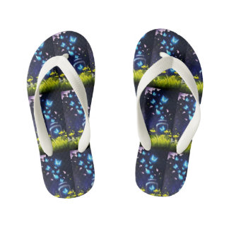 Pair of Blue Butterflies Flip Flops