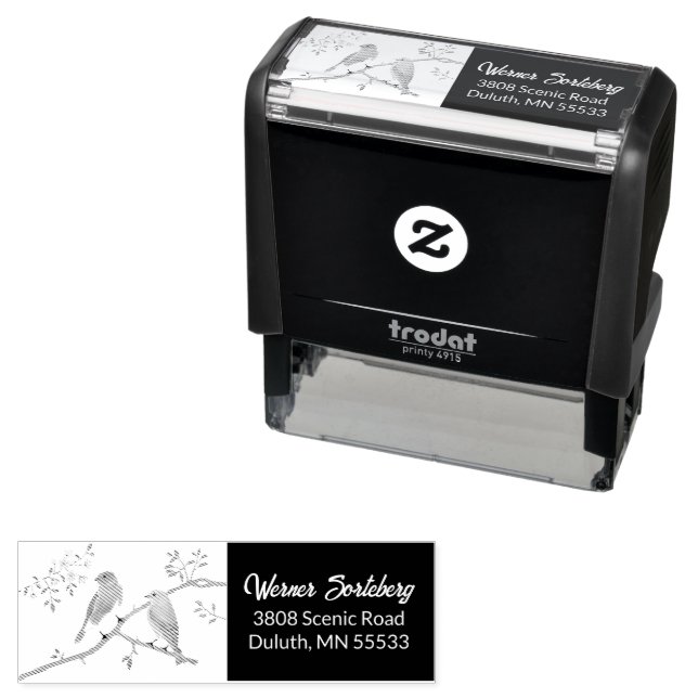 Pair of Bluebirds Self-Ink-Briefmarke Permastempel (Beispiel)