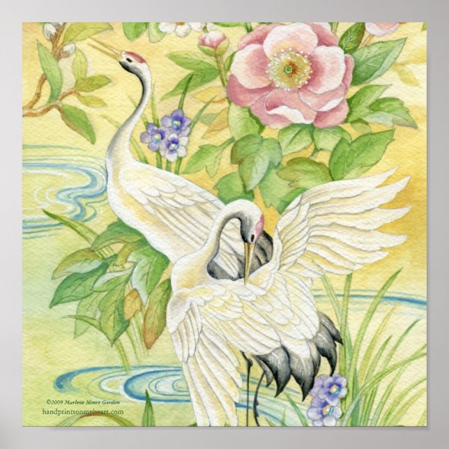 Pair of Cranes Print Poster (Vorne)