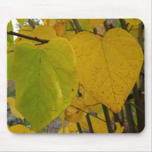 Pair of Fall Redbud Blätter Herbstfotografie Mousepad