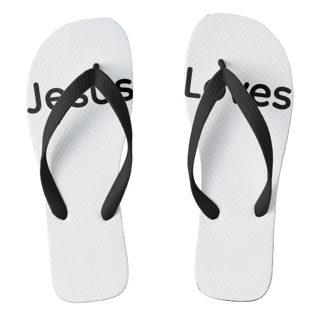 Pair of Flip Flops Jesus loves you Christian  (Fußbett)