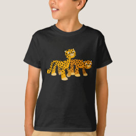 Pair of Niedlich Cartoon Cheetahs Children T - Shi T-Shirt