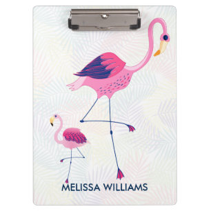 Pair of Pink Flamingos Illustration Klemmbrett