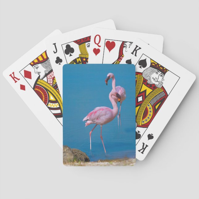 Pair of Pink Flamingos Playing Cards Spielkarten (Rückseite)