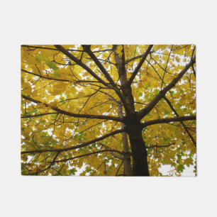 Pair of Yellow Maple Trees Autumn Nature Fußmatte