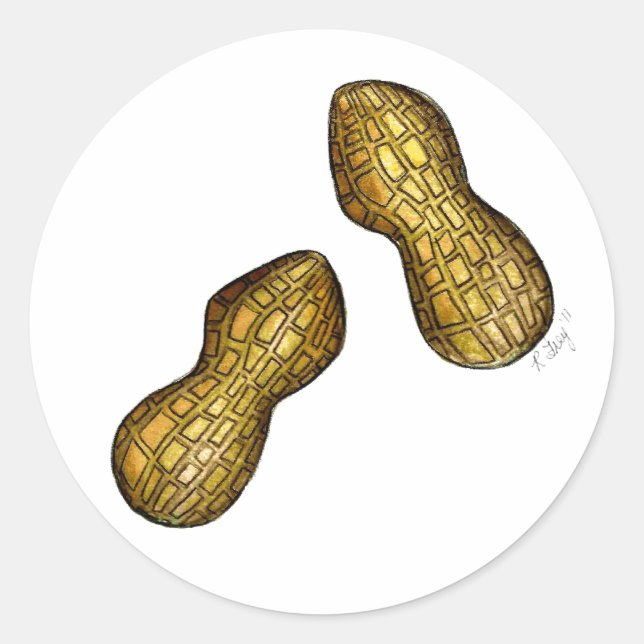 Pair Peanuts Nutty Ballpark Erdnuss Muschel Nut Runder Aufkleber (Vorderseite)