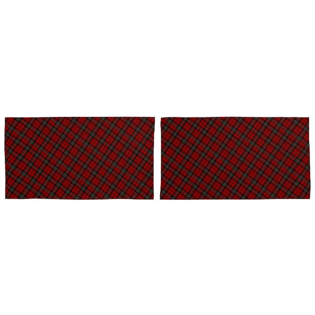 Pair Pillowcase Covers - Red Tartan (Vorderseite-Set)