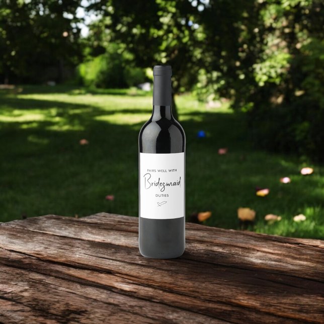 Pairs für Bridesmaid-Skript Weinetikett (Von Creator hochgeladen)