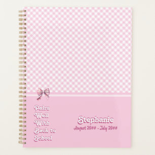 Pairs Gut W/ Zurück zur Schule Funny Pink Karierte Planer