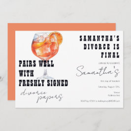 Pairs Well Divorce Papers Aperol Spritz Party Einladung