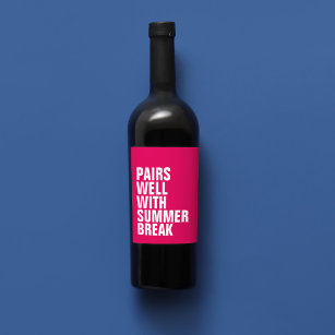 Pairs well with Summer lustig pink Weinetikett