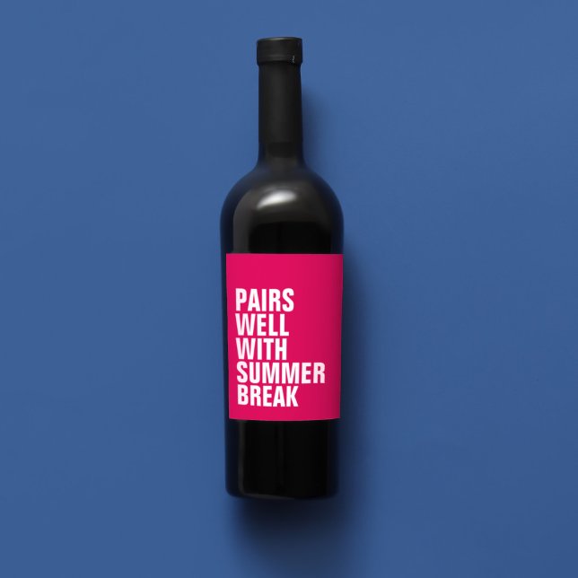 Pairs well with Summer lustig pink Weinetikett (Von Creator hochgeladen)