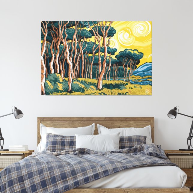 Paisagem de Bosque ao Sol Leinwanddruck (Insitu (Schlafzimmer))