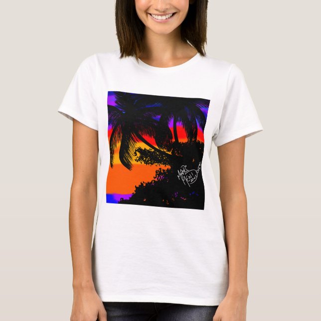 Paisagem por do sol com coqueiros T-Shirt (Vorderseite)