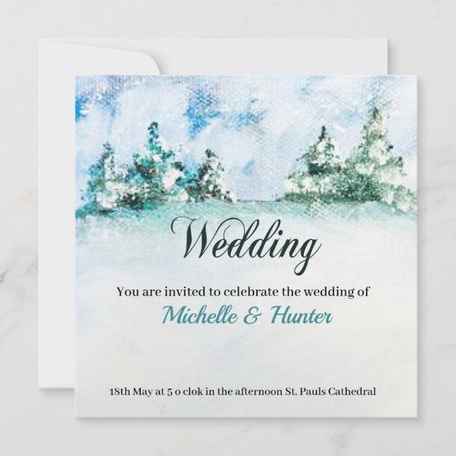 Paisaje Invernal en Tonos Azules Einladung (Vorderseite)