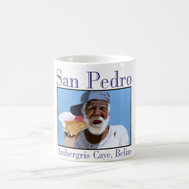 "Paisano an seinem Muscheltelefon " Tasse (Mittel)