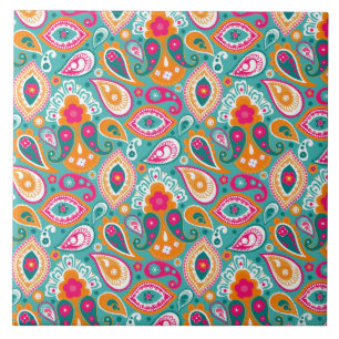 Paisley 70er 60er Boho Retro Fliese
