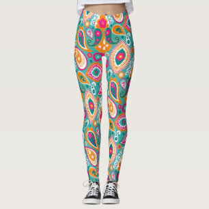 Paisley 70er 60er Boho Retro Leggings