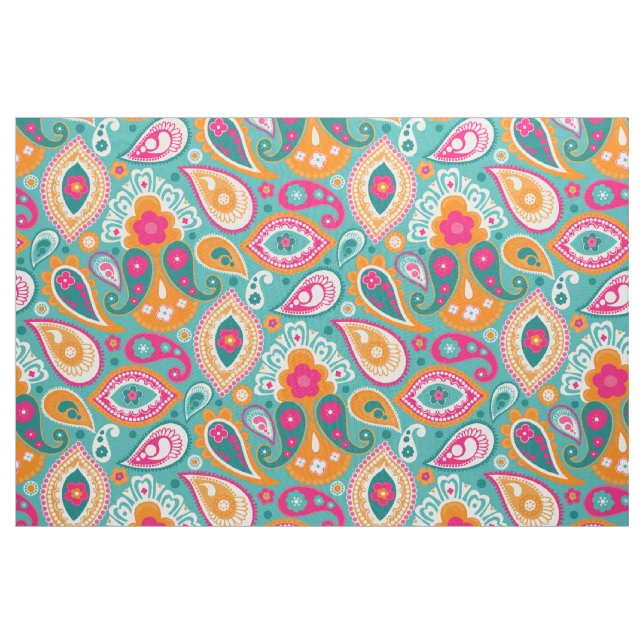 Paisley 70er 60er Boho Retro Stoff (Yard (91,4 cm))