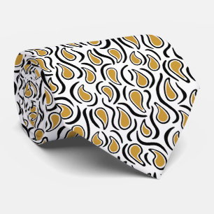 Paisley Abstrakt 230523 - Golden Brown, B&W Krawatte