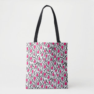 Paisley Abstrakt 230523 - Neon Red, B&W