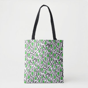 Paisley Abstrakt 230523 - Spring Green, B&W