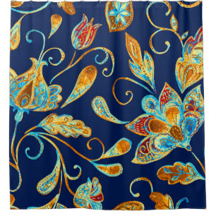Paisley Aquarell Blumenmuster Fliesen: Blume, f Duschvorhang