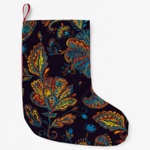 Paisley Aquarell: Blumenmuster Kleiner Weihnachtsstrumpf