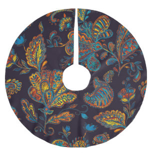 Paisley Aquarell: Blumenmuster Polyester Weihnachtsbaumdecke
