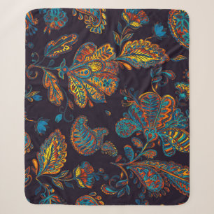 Paisley Aquarell: Blumenmuster Sherpadecke
