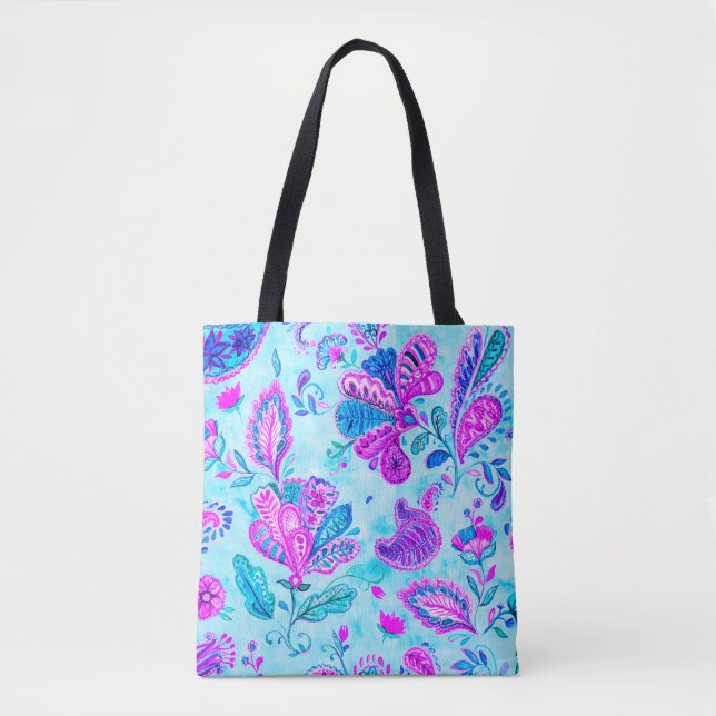 Paisley Aquarellmuster Fliese: Blume, f (Vorderseite)