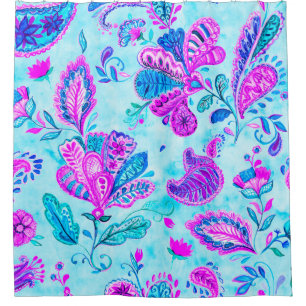 Paisley Aquarellmuster Fliese: Blume, f Duschvorhang