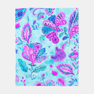 Paisley Aquarellmuster Fliese: Blume, f Fleecedecke